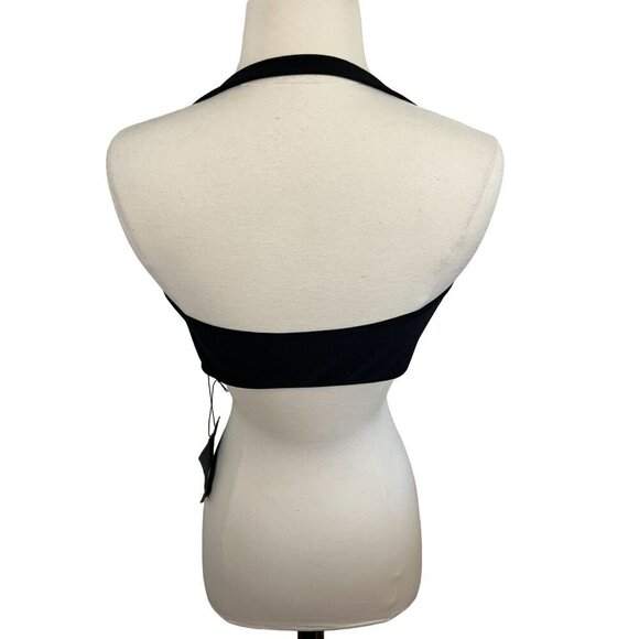Norma Kamali Bra Women XL Black Tie Front Neck Strap Sexy Intimates Neutral Plus - Picture 5 of 10